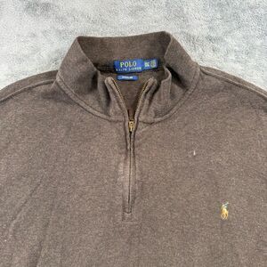 Polo Ralph Lauren Estate Rib Quarter Zip Pullover Nutmeg Brown Heather 3XLT